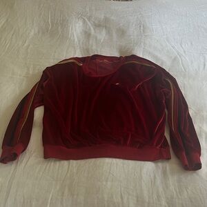 Aviator Nation Vibrant Red Velour Top